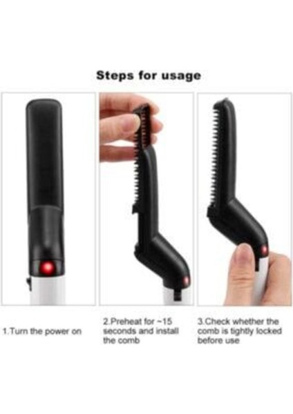 Beyaz Çok Fonksiyonlu Saç ve Sakal Düzleştirici Tarak, Pratik Kullanım modelleri