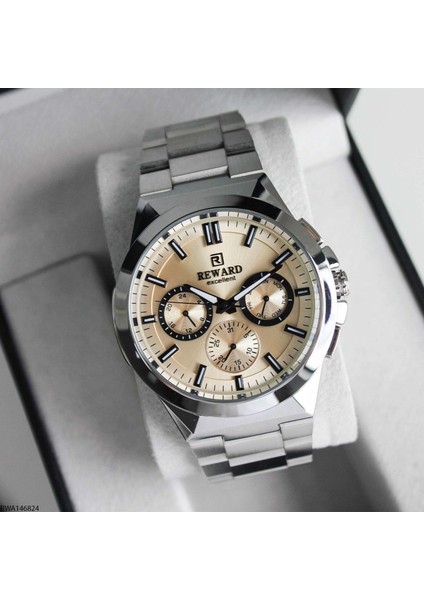 RWA146824 Krem Kadran Çelik Erkek Kol Saati