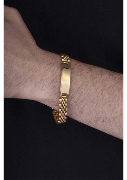 Klasik Model Altın Kaplama Çelik Erkek Bileklik modelleri