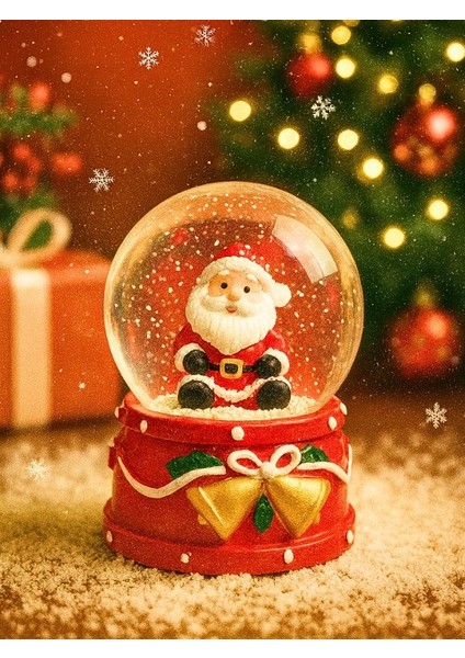2026 Yeni Yıl LED Işıklı Noel Baba Kar Küresi – 2026 Yılbaşı Temalı 9 cm Dekoratif Süs 048 fiyatları
