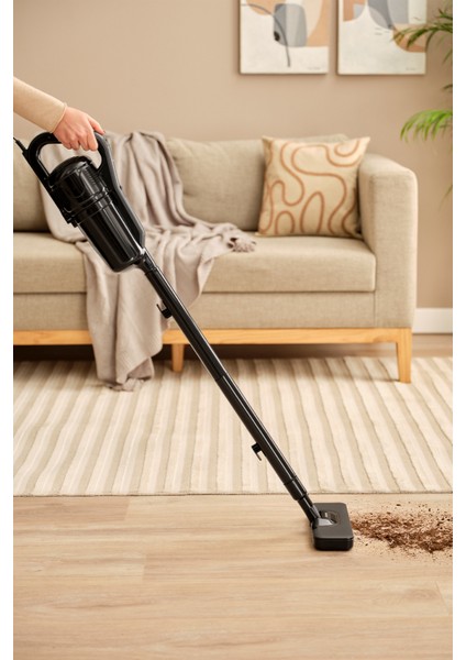 Çift Fonksiyonlu Kablolu Dikey Elektrikli Süpürge, Şık Siyah Renk fiyatları