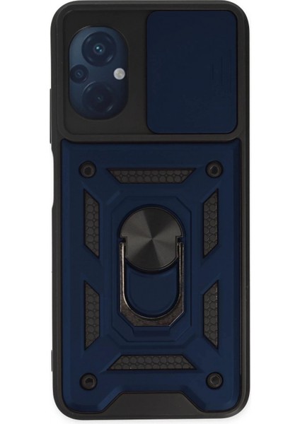 Xiaomi Poco M5 Kılıf Pars Lens Yüzüklü Silikon - Lacivert