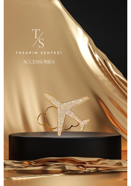 Broş Metal Rozet Uçak Bulut Gold Hostes Host Boeing Airbus Kıyafet Şapka Takı Aksesuar Airplane fırsatları