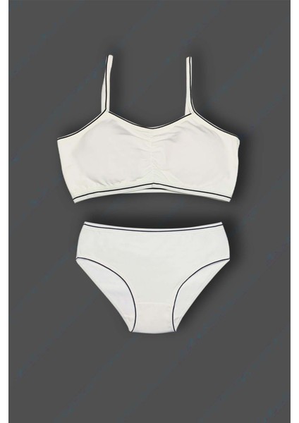 3'lü Kız Çocuk Pedli Pamuklu Büstiyer Külot Takım fırsatları