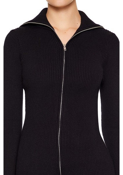 Fermuarlı Triko Mini Elbise modelleri