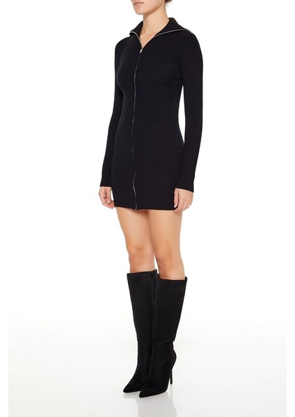 Fermuarlı Triko Mini Elbise indirimleri