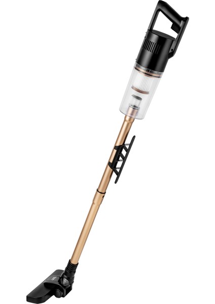 Dik Pratik Süpürge 500W, Hepa Filtre, Toz Hazneli, Çelik Boru, Gold Renk