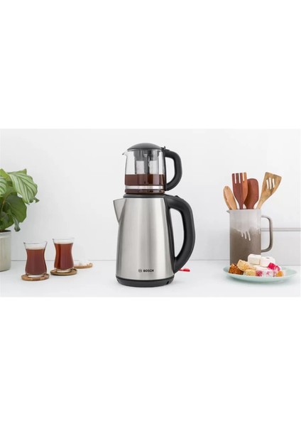 Gri Renkli Güçlü ve Şık Çay Makinesi, Hızlı Demleme Keyfi modelleri