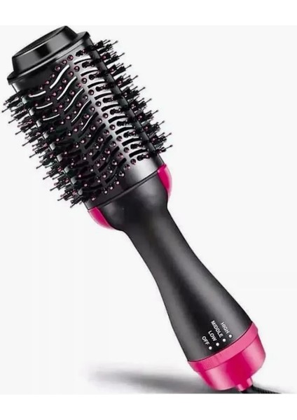 Yüksek Isılı 3 Kademeli Fırçalı Saç Düzleştirici Tarak, Garantili, Pembe