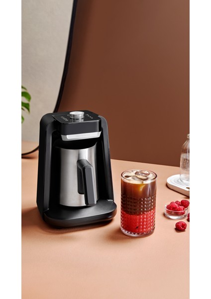 Krom Çelik Sütlü Türk Kahvesi Makinesi, 5 Fincan Kapasiteli, Közde ve Spin Teknolojili modelleri