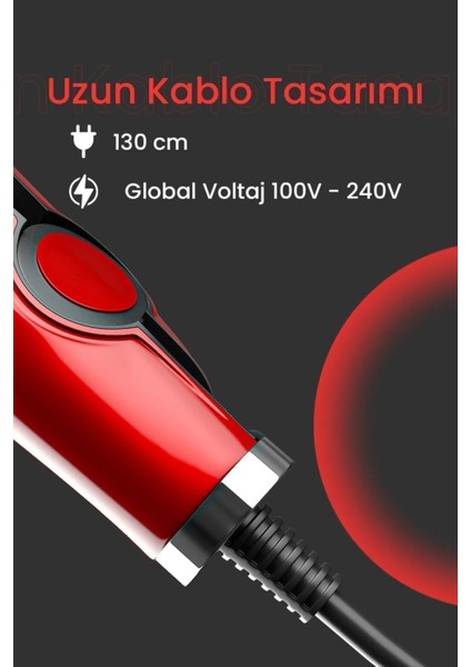 Kırmızı Seramik Kaplı Saç Düzleştirici, Şık ve Kullanışlı Tasarım fırsatları