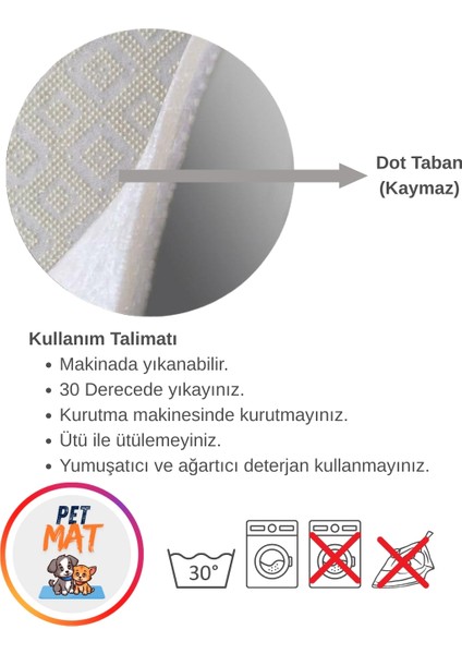 Petmat Kedi Mama Paspası , Kaymaz Taban , Yıkanabilir , Evcil Hayvan Paspası 010-P fiyatları