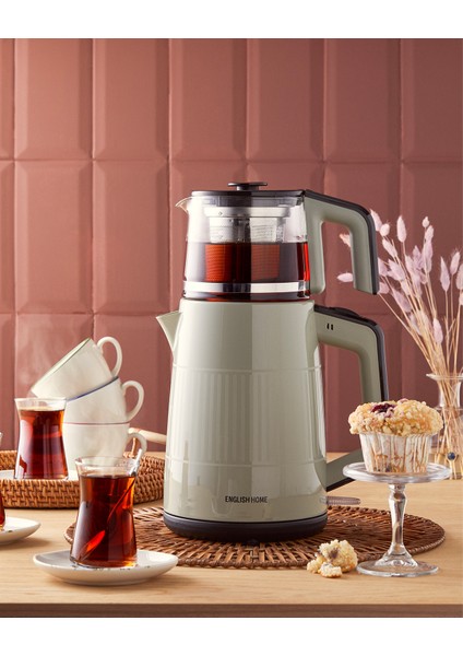2l Çay ve Kettle Seti, Ekru, Modern ve Kullanışlı Tasarım