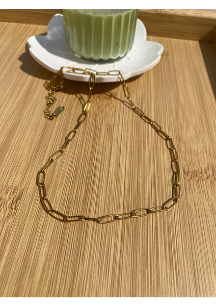 14 Ayar Kaplama Çelik Ataç Oval Zincir Kolye fiyatları