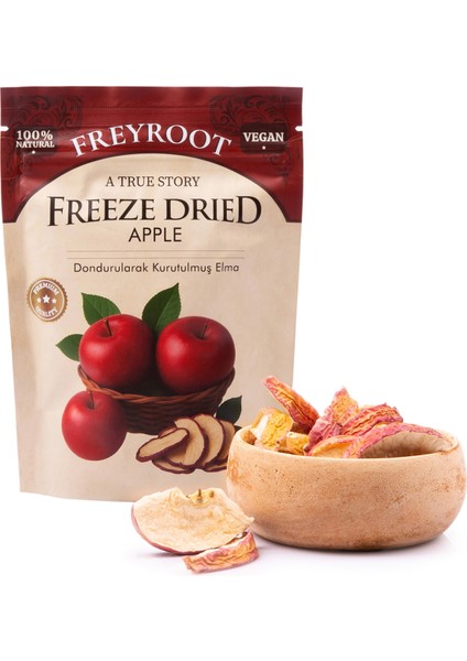 Freyroot Dondurularak Kurutulmuş Elma – Freeze Dried Sağlıklı Çıtır Elma – Katkısız Meyve Kurusu modelleri