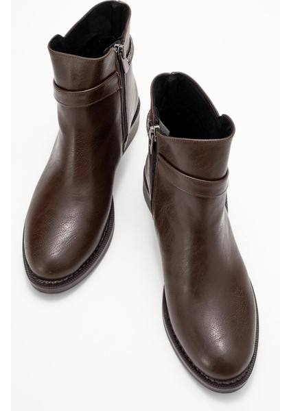 Taşlı Sade Bot KAHVE CİLT