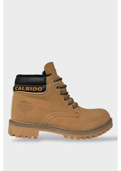 Unisex Kışlık Soğuk Geçirmez Kaydırmaz Taban Günlük Bağcıklı Bot Camel