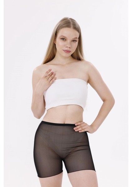 Lazer Kesim Tül Boxer KORSE-SIYAH0024