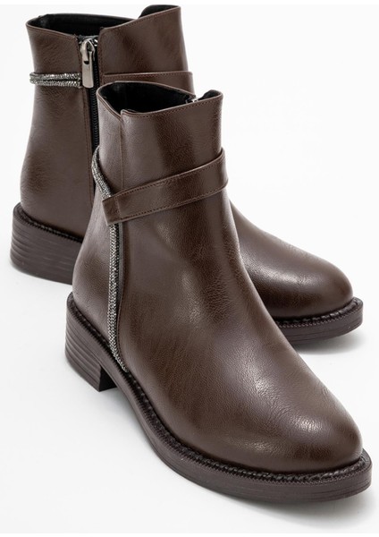 Taşlı Sade Bot KAHVE CİLT