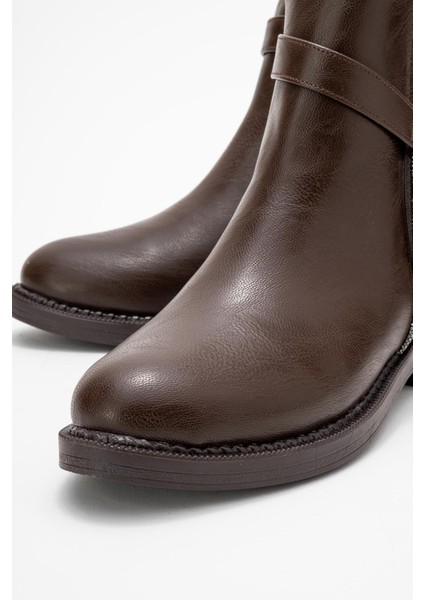 Taşlı Sade Bot KAHVE CİLT modelleri