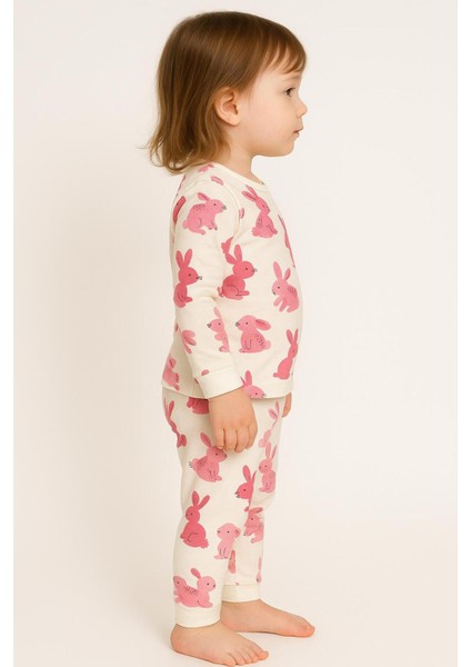 Kız Çocuk Tavşan Desenli Pamuklu Pijama Takımı fırsatları