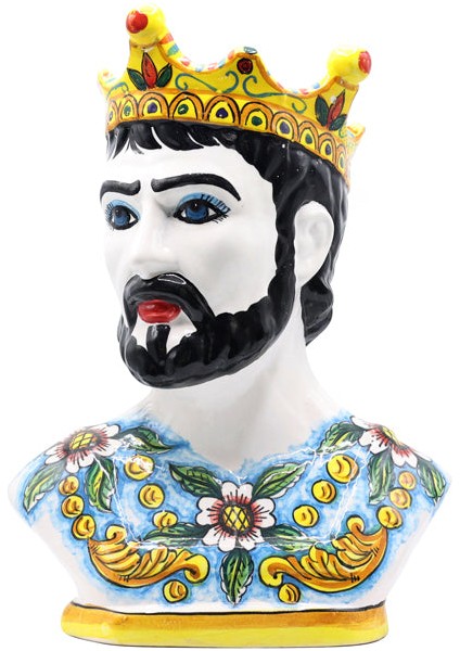 Moor Dekoratif Kral Büst Heykel