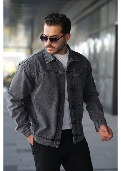 Erkek Regular Fit Retro Kare Cep Düğmeli Antrasit Ceket fiyatları