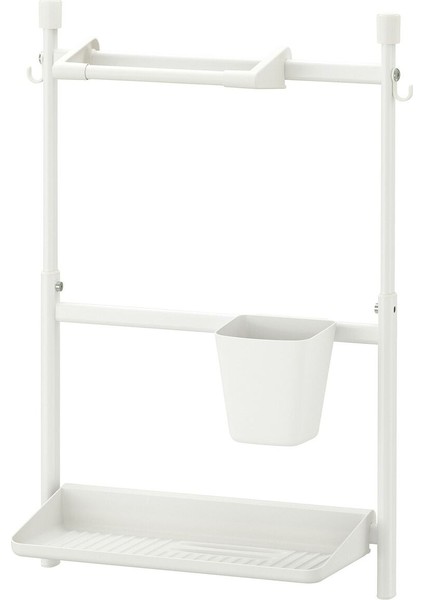 Duvar Rayı, Beyaz, 45/65X45,7 Cm, Kutulu, Tutacaklı ve Düzenleyicili