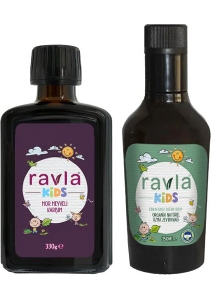 Ravle 2'li Ürün -Mor Meyveli Karışım 330G / YÜKSEKPOLIFENOLLÜORGANIKNATURELSIZMAZEYTINYAĞI250ML