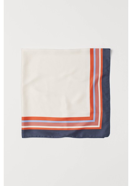 Desenli Saten Fular / Eşarp 80 × 80 cm