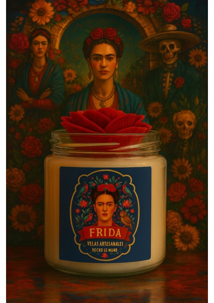 Frida Kahlo Koleksiyon Mum–ilham Veren Kadınlar Serisi, %100 Doğal , El Yapımı, Dekoratif & Kokulu modelleri
