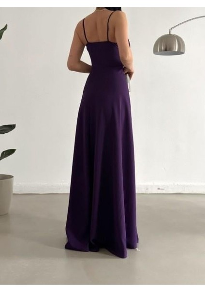 Kruvaze Yaka Yırtmaç Detaylı Krep Kumaş Nikah Düğün ve Mezuniyet Elbisesi 582664 fırsatları