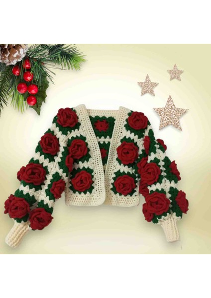 3boyutlu Güllü Hırka