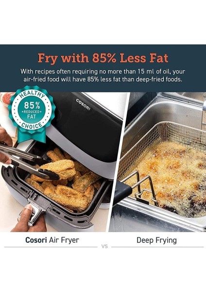 Büyük 5.5l Dijital Sıcak Hava Fritözü, LED Ekranlı, Kullanışlı ve Şık Tasarım modelleri