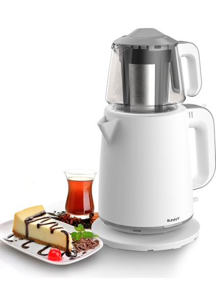 Beyaz Çay Makinesi, Kettle Kullanımı Için Pratik ve Şık Tasarım