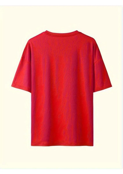 Kadın Kalp Baskılı Penye T-Shirt, Scuba Dalgıç Kısa Tayt Takım Salaş Kombin (Tayt Tişört Takım) fırsatları
