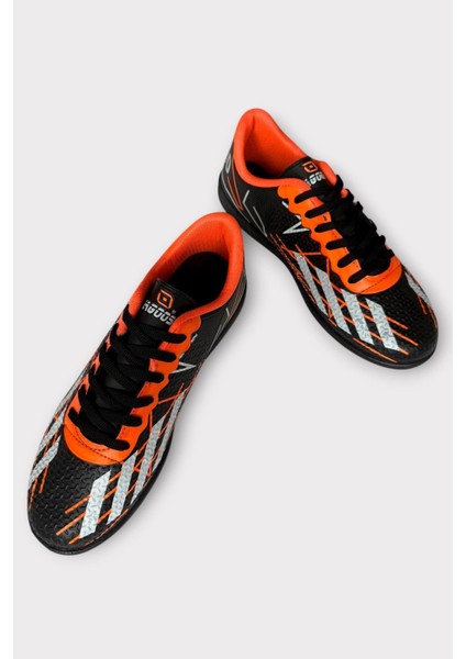 Erkek Futbol Halı Saha Ayakkabısı Siyah Turuncu fırsatları
