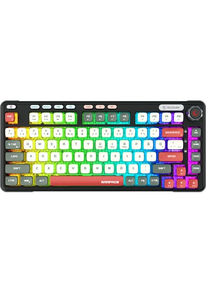 Eıra Transparan Hot Swap 2.4g + Bt Gasket Oil Switch Tr Q Pudding Pbt Keycaps Kablosuz Mekanik Klavyesi