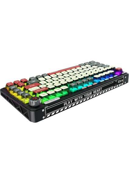 Eıra Transparan Hot Swap 2.4g + Bt Gasket Oil Switch Tr Q Pudding Pbt Keycaps Kablosuz Mekanik Klavyesi fiyatları