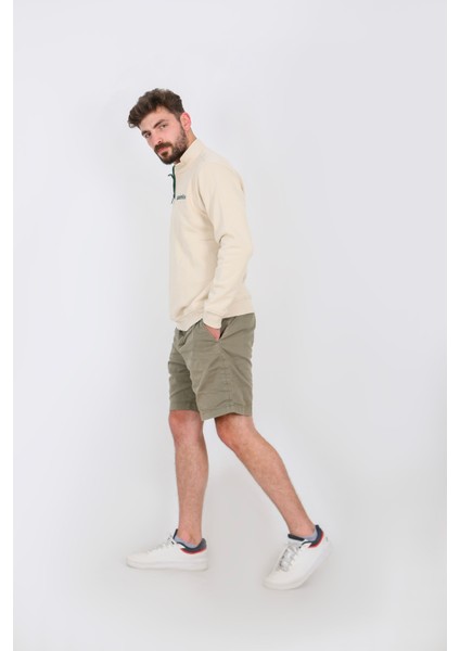 Kontrast Fermuarlı Dik Yaka Sweatshirt , Şardonlu 3 Iplik , Göğüs Nakış Detaylı,sweatshirt Erkek fiyatları