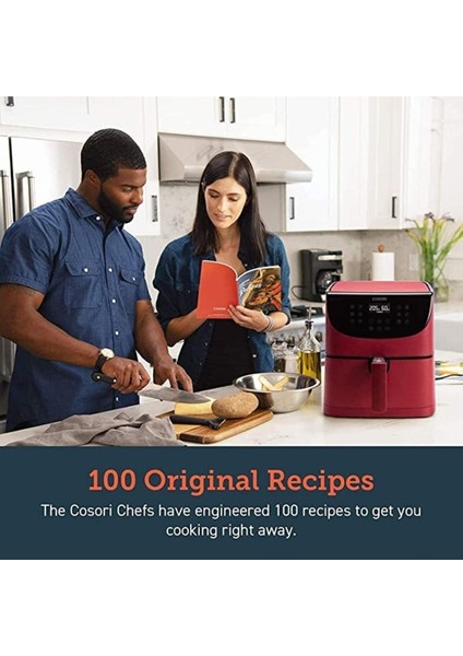 Kırmızı 5,5l Xxl Dijital Sıcak Hava Fritözü, LED Dokunmatik Ekranlı fırsatları