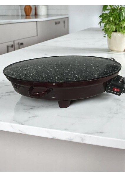 2000W Termostatlı 50 cm Granit Emaye Sac, Ekmek, Gözleme, Börek, Katmer Için
