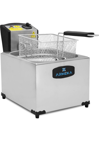 5 Litre Kapaklı Metal Fritöz, Pratik ve Şık Mutfak Aleti