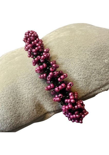 9669 El Yapımı Mor Renk Kum Boncuk Bileklik modelleri