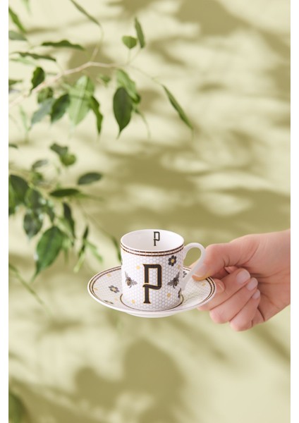 P Harfli Renkli Kahve Fincanı 80 Ml, Şık ve Eğlenceli Tasarım fiyatları