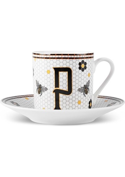 P Harfli Renkli Kahve Fincanı 80 Ml, Şık ve Eğlenceli Tasarım fırsatları