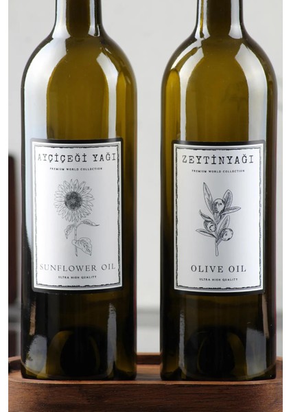 2'li Cam Yağdanlık Seti, 750 Ml, Zeytinyağı ve Ayçiçek Yağı Için, Şık ve Kullanışlı modelleri