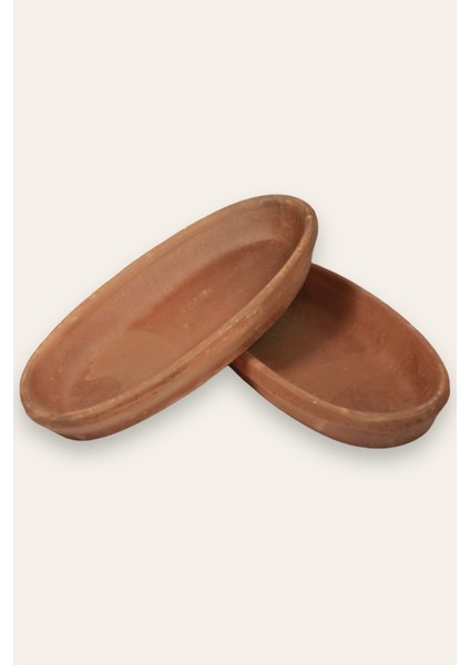 2'li Toprak Oval Balık Güveci Pişirme Tavası 27X13X4 Cm, Kahverengi
