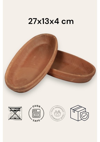 2'li Toprak Oval Balık Güveci Pişirme Tavası 27X13X4 Cm, Kahverengi fiyatları