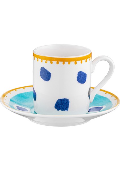 Çok Renkli 2 Kişilik Kahve Fincan Takımı, Şık ve Modern Tasarım modelleri